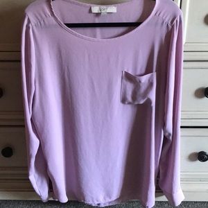 LOFT Long Sleeve Chiffron Blouse